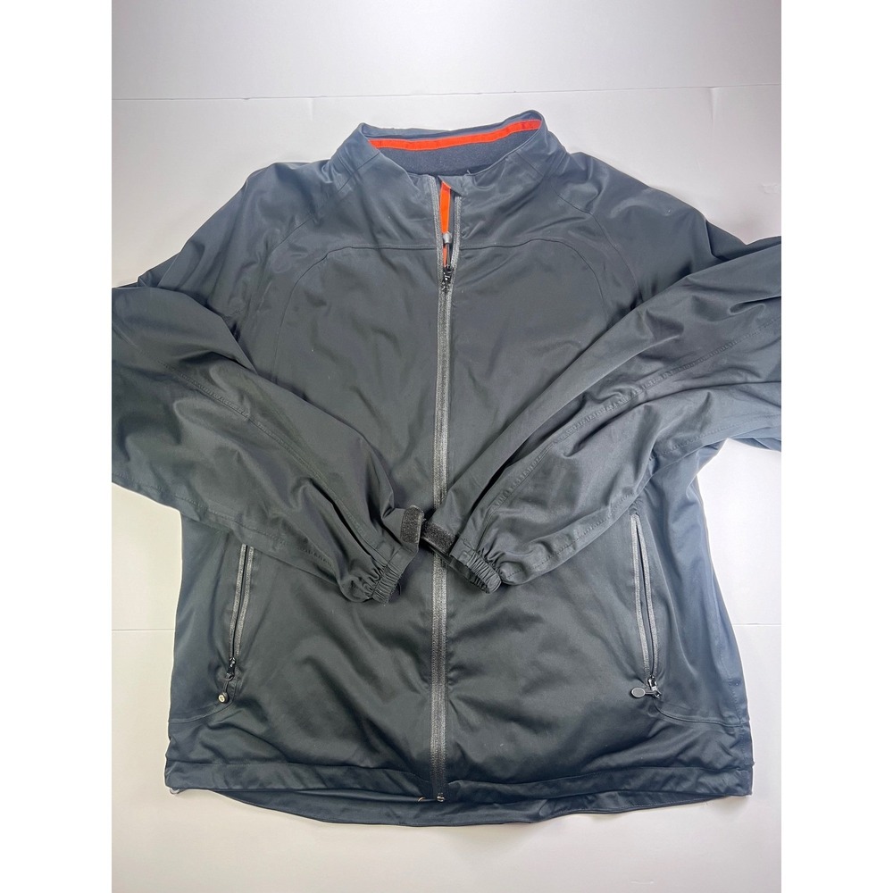 Sunderland of Scotland Golf Jacket Mens XL Black Full Zip Windbreaker Rain Coat